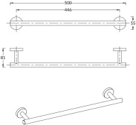 IS.08.KM.CR Полотенцедержатель Изола настенный 45 см, хром KERAMA MARAZZI