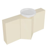 KMCACb50MBt0 Тумба-модуль Caravan/Караван под раковину со столеш. без боковин, подв. 50, push/пуш, сливочная мат. KERAMA MARAZZI