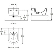 KMELBd53MWh2 Биде Элеганс подвесное, белый матовый KERAMA MARAZZI