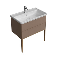 Тумба Элеганс подвесная 80 см, 2 ящика, пудровая глина KERAMA MARAZZI