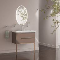 Тумба Элеганс подвесная 80 см, 2 ящика, пудровая глина KERAMA MARAZZI