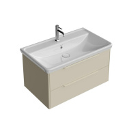 Тумба Элеганс подвесная 80 см, 2 ящика, жемчужный лён KERAMA MARAZZI
