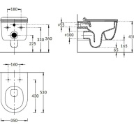 KMELWc53MWh2 Унитаз Элеганс подвесной безободковый, белый матовый KERAMA MARAZZI