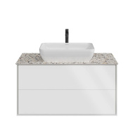 KMPMCb100MWh2 Тумба Plaza Modern/Плаза Модерн подвесная 100, push, 2 ящика, белая матовая KERAMA MARAZZI