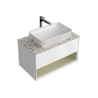 KMPMCb80MSg1 Тумба Plaza Modern/Плаза Модерн подвесная 80, push, 1 ящик, подсветка, белая матовая+шалфей KERAMA MARAZZI