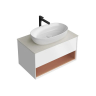 KMPMCb80MSh1 Тумба Plaza Modern/Плаза Модерн подвесная 80, push, 1 ящик, подсветка, белая матовая+сахара KERAMA MARAZZI