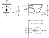 KMPMWc53GWh2 Унитаз Plaza Modern/Плаза Модерн подвесной безободковый, с крепежом, белый глянцевый KERAMA MARAZZI