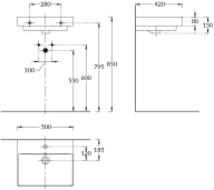 KMPRWb50GWh1 Раковина Pro/Про мебельная/подвесная 50, белая глянцевая KERAMA MARAZZI