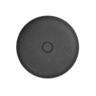 KMSFWb46MBlSt0 Раковина SAFI накладная 46 с крепежом и донным клапаном, черный камень KERAMA MARAZZI