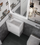 LAT.50.1/WHT Тумба Lato/Лато подвесная 50 с дверцей, белый глянцевый KERAMA MARAZZI