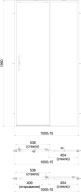 LN.100.SD.BLK.M Душевая дверь LINDO, раздвижная с функцией soft close, 100х195, матовый черный KERAMA MARAZZI