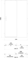 LN.120.SD.BLK.M Душевая дверь LINDO, раздвижная с функцией soft close, 120х195, матовый черный KERAMA MARAZZI