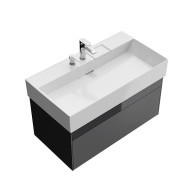 LO.90.2/ST Тумба LOGICA подвесная 2 ящика 90 см, стальной серый KERAMA MARAZZI