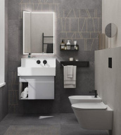 LO.M.65/GRAY Тумба LOGICA M подвесная 2 выдвижных ящика 65, серый KERAMA MARAZZI
