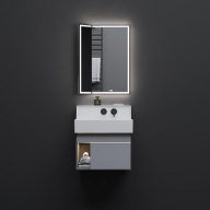 LO.M.65/GRAY Тумба LOGICA M подвесная 2 выдвижных ящика 65, серый KERAMA MARAZZI