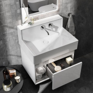 LO.M.65/WHT Тумба LOGICA M подвесная 2 выдвижных ящика 65, белоснежный KERAMA MARAZZI
