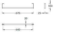 LO.trl.70/BLK.M Держатель для полотенец к раковинам LOGICA 70 с крепежом, черный матовый KERAMA MARAZZI