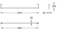 LO.trl.90/BLK.M Держатель для полотенец к раковинам LOGICA 90 с крепежом, черный матовый KERAMA MARAZZI
