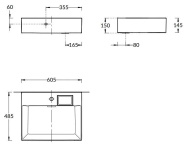 LO.wb.60.1 Раковина LOGICA мебельная с одним отверстием 60, белая глянцевая KERAMA MARAZZI
