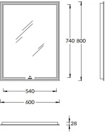 MIO.mi.60/WHT Зеркало MIO прямоугольное с диммером 60, белое KERAMA MARAZZI