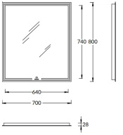 MIO.mi.70/WHT Зеркало MIO прямоугольное с диммером 70, белое KERAMA MARAZZI