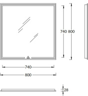 MIO.mi.80/WHT Зеркало MIO прямоугольное с диммером 80, белое KERAMA MARAZZI