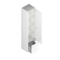 MO.165/WHT Пенал MODULA подвесной 170 с дверцей и ящиком, белый глянцевый KERAMA MARAZZI