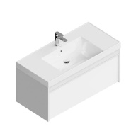 MOD.100.1+1/WHT Тумба MODULA подвесная 100 с ящиком 1+1, белая глянцевая KERAMA MARAZZI