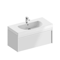 MOD.100.1+1/WHT Тумба MODULA подвесная 100 с ящиком 1+1, белая глянцевая KERAMA MARAZZI