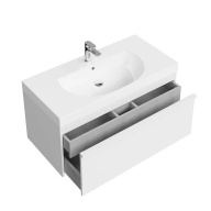 MOD.100.1+1/WHT Тумба MODULA подвесная 100 с ящиком 1+1, белая глянцевая KERAMA MARAZZI
