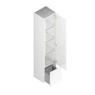 MOD.165/WHT Пенал MODULA подвесной 165 с дверцей и ящиком, белый глянцевый KERAMA MARAZZI
