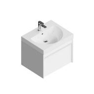 MOD.60.1+1/WHT Тумба MODULA подвесная 60 с ящиком 1+1, белая глянцевая KERAMA MARAZZI