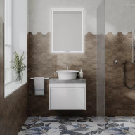 MOD.60.1+1/WHT Тумба MODULA подвесная 60 с ящиком 1+1, белая глянцевая KERAMA MARAZZI