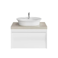 MOD.80.1+1/WHT Тумба MODULA подвесная 80 с ящиком 1+1, белая глянцевая KERAMA MARAZZI