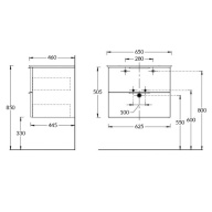 PI.F.65/OLM Тумба Piano Forte/Пиано Форте подвесная 65 см, 2 ящика, дымчатый вяз KERAMA MARAZZI