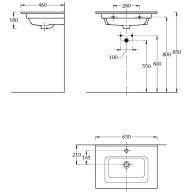 PI.wb.65 Раковина PIANO 65 с крепежом KERAMA MARAZZI
