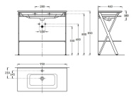 PIA.N.95/BLK Металлическая структура PIANO Next напольная 95, черная матовая KERAMA MARAZZI