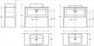 PL.CN.100.1+1/NUT.M Тумба PLAZA Classic NEO напольная 1+1 ящик 100, орех матовый KERAMA MARAZZI