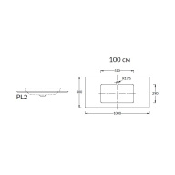 PL2.VT280/100 Спец. изделие декоративное для раковин, встраиваемых сверху Парнас пепельный лаппатированный KERAMA MARAZZI