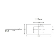 PL2.VT93/120 Спец.изделие декоративн.для раковин,встраив-х сверху Риальто темный серый лаппат 48*120 KERAMA MARAZZI