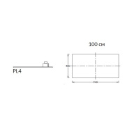 PL4.DL500900R/100 Спец. изделие декоративное без отверстий Фондамента серый 48*100 керам. KERAMA MARAZZI