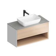 PLB.M.100.1/OAK.V Тумба PLAZA Modern подвесная 100 дуб виченца 1 ящик + полка KERAMA MARAZZI