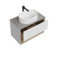 PLB.MN.80.1/WHT Тумба Plaza Modern/Плаза Модерн подвесная 80 белый 1 ящик + полка KERAMA MARAZZI