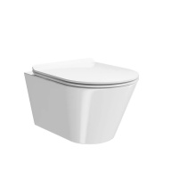PLMR.seat.02/WHT Сиденье PLAZA Modern/BG Rimless Slim soft close+clip up, белый KERAMA MARAZZI