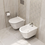 PLMR.wc.02 Унитаз PLAZA Modern подвесной, безободковый с крепежом KERAMA MARAZZI