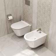 PLMR.wc.02 Унитаз Plaza Modern/Плаза Модерн подвесной безободковый, белый глянцевый KERAMA MARAZZI