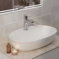 PLR.wb.60.1 Раковина Plaza/Плаза накладная 60, белая глянцевая KERAMA MARAZZI