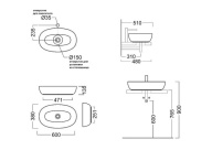 PLR.wb.60/BLK.M Раковина PLAZA 60х38 см без отверстия под смеситель черная, матовая KERAMA MARAZZI