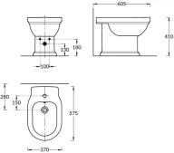 PO.bidet.01 Биде POMPEI напольный, белый глянцевый KERAMA MARAZZI