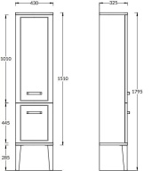 PO.M.150/CAM Пенал POMPEI напольный/подвесной 150, камео бежевый глянцевый KERAMA MARAZZI